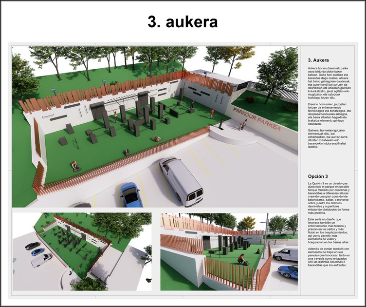 251 arrasatearras han participado en la elección del diseño del Parque Parkour que se ubicará en el frontón Obenerreka