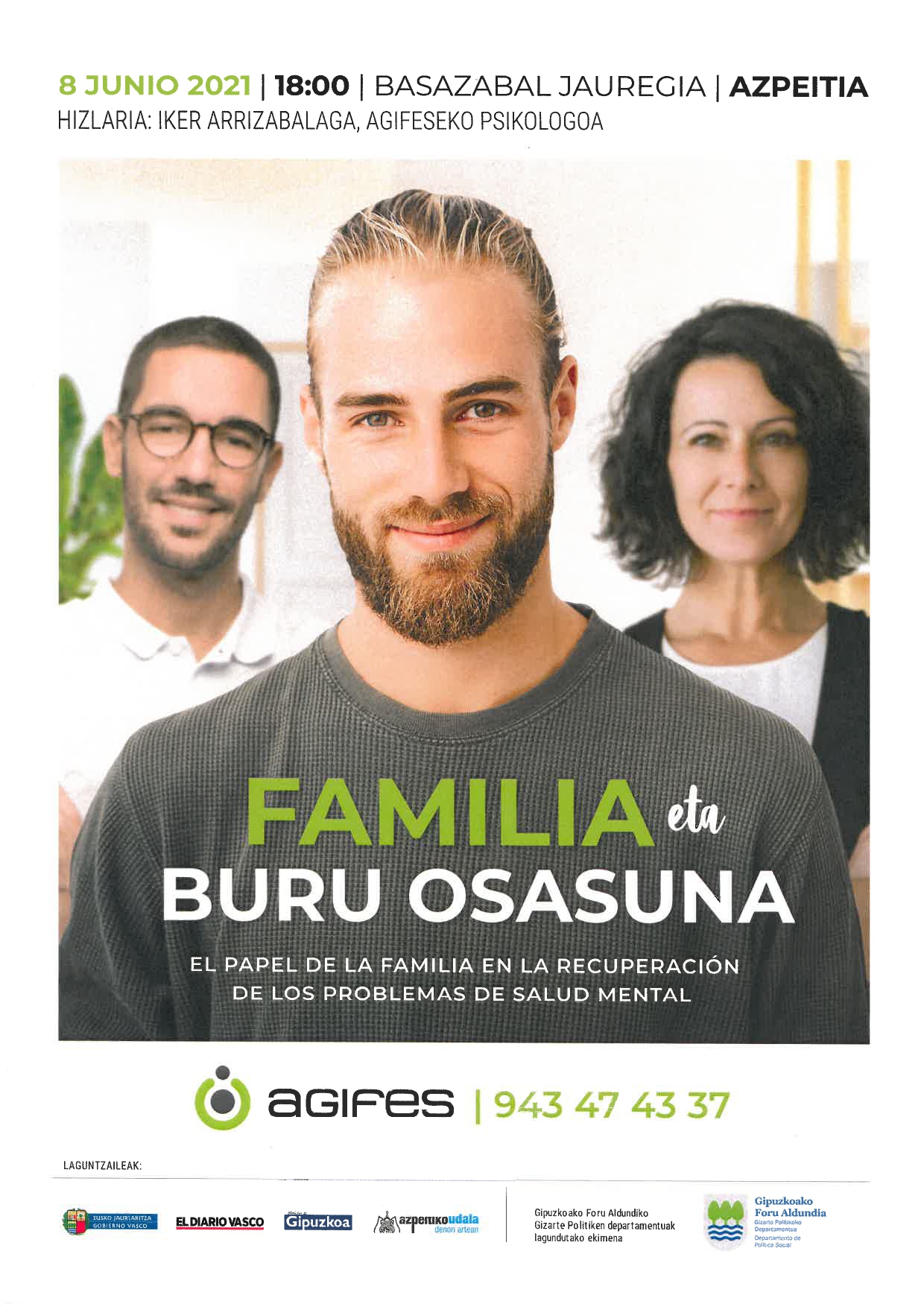 Charla sobre la familia y la salud mental el 8 de junio en Azpeitia — Zumaia