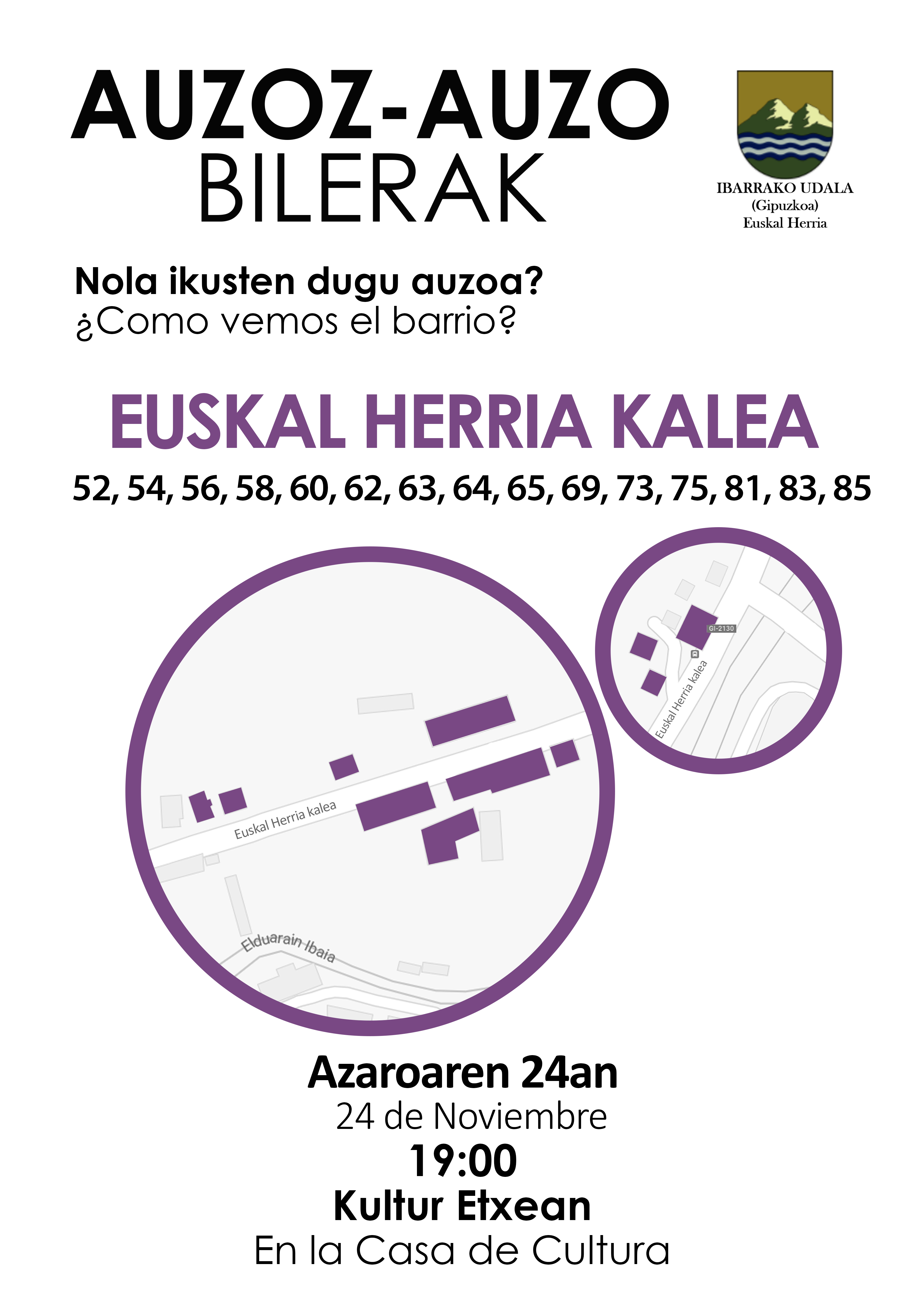 Udalak bigarren auzo-bilera egingo du Euskal Herria kaleko beste hainbat herritarrekin - Noticias