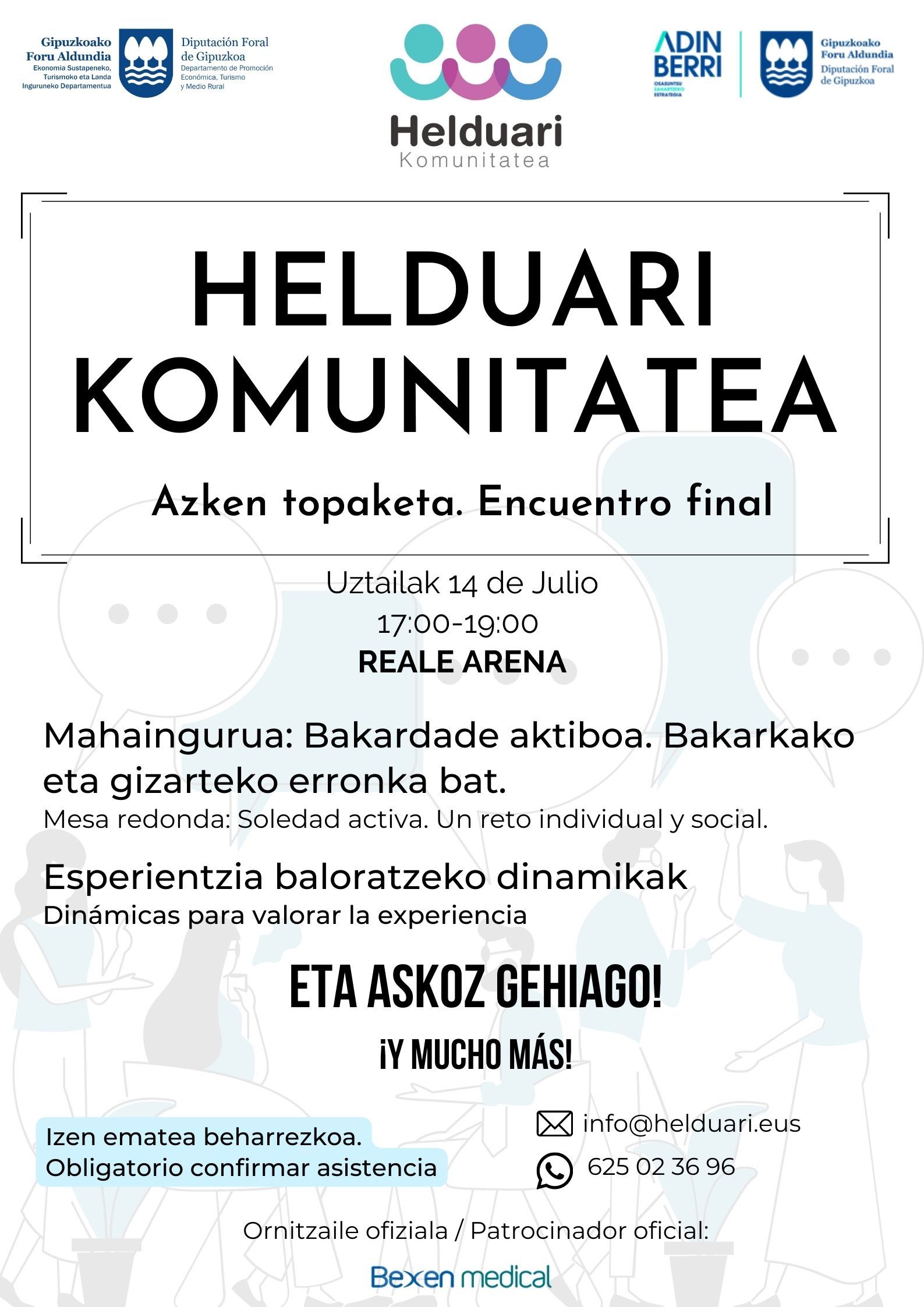 La soledad, tema central del evento final de Helduari Komunitatea mañana en el auditorio del Reale Arena