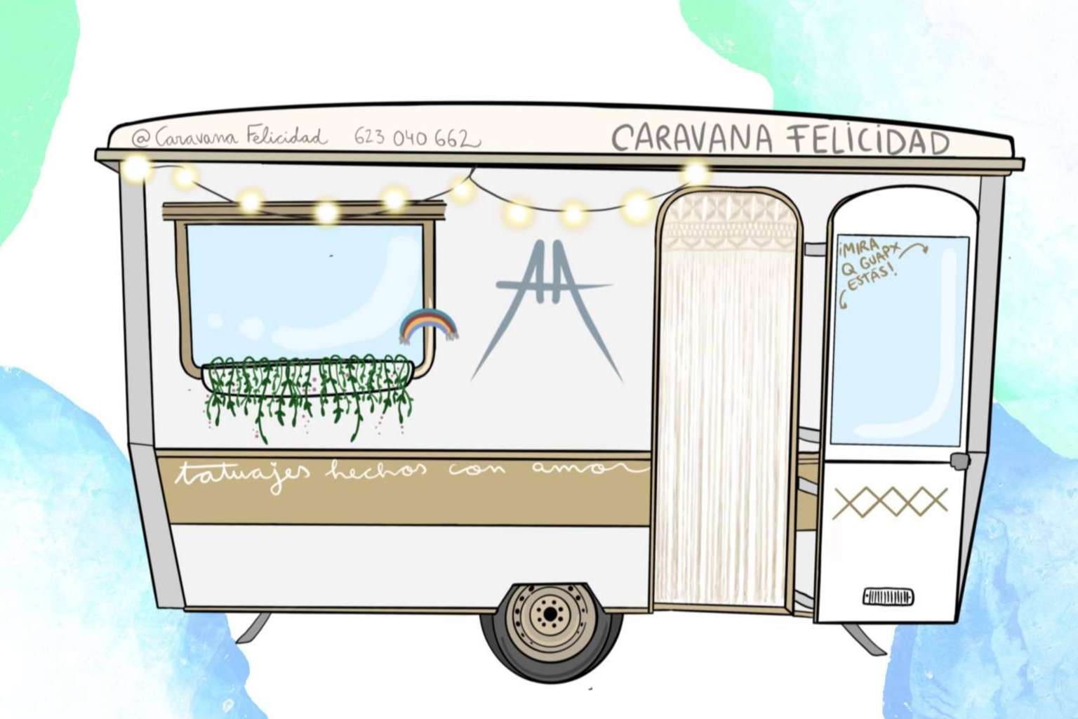 Caravana de felicidad, el nuevo servicio de la tatuadora Ares Alma
