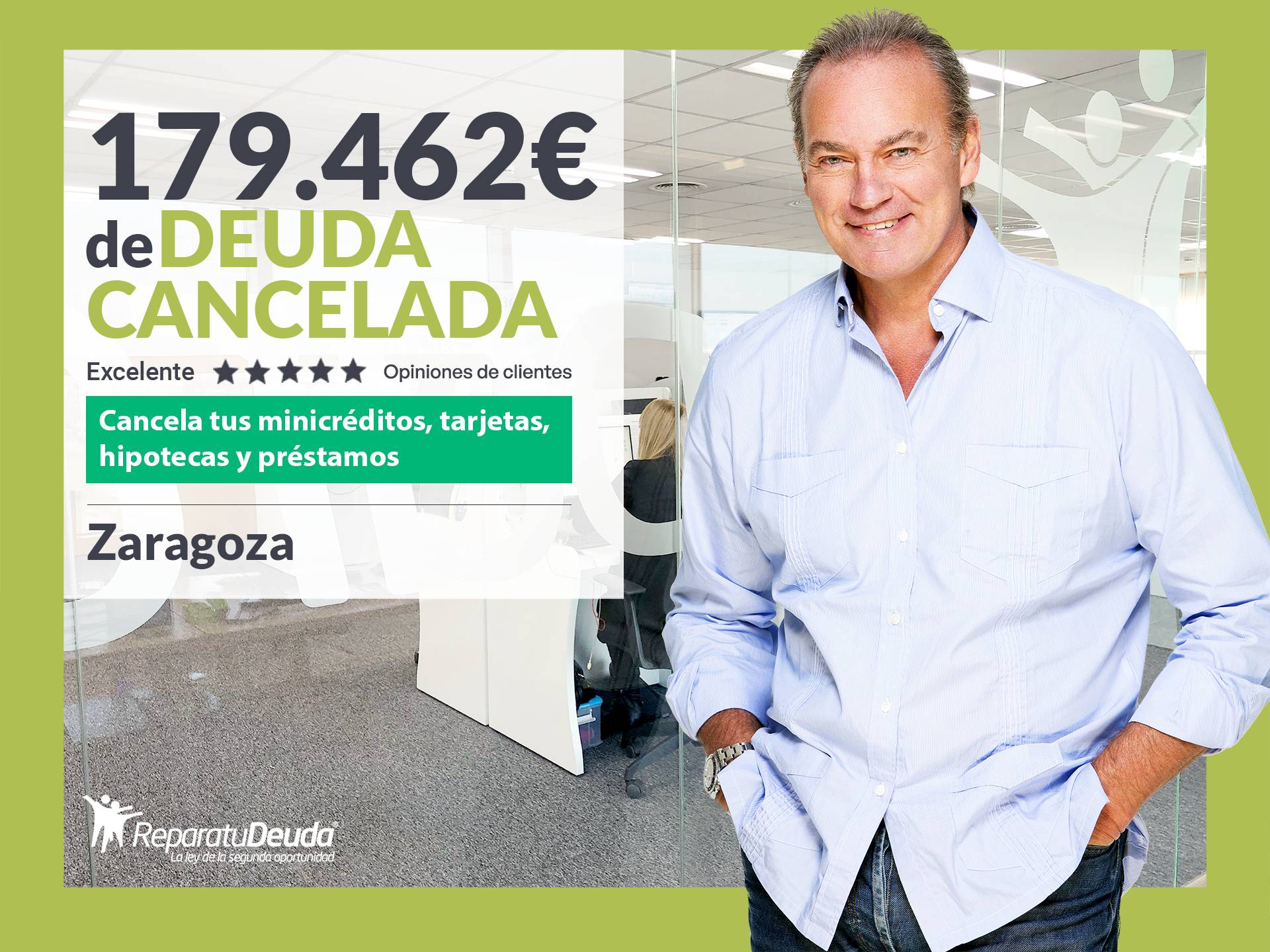 Repara tu Deuda Abogados cancela 179.462€ en Zaragoza (Aragón) con la Ley de Segunda Oportunidad