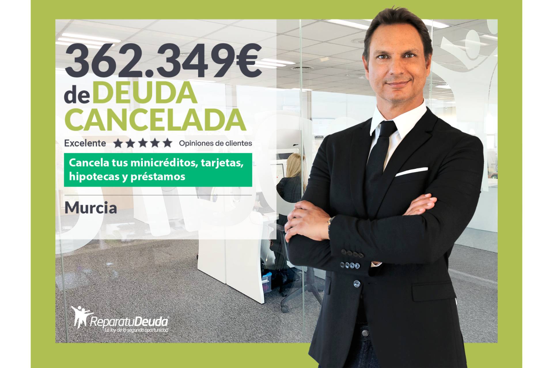 Repara tu Deuda Abogados cancela 362.349 € en Murcia con la Ley de Segunda Oportunidad
