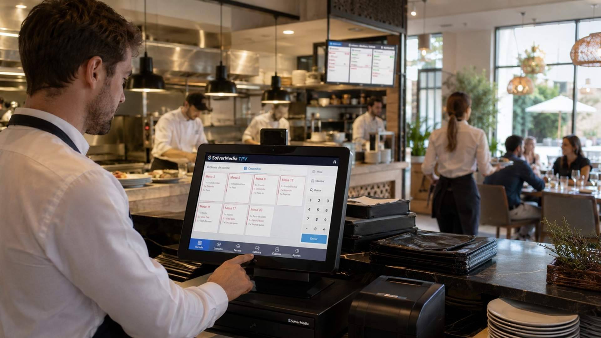 SolverMedia TPV Hostelería, el software para restaurantes y cafeterías que ordena mesas, comandas, cocina y caja desde una sola pantalla